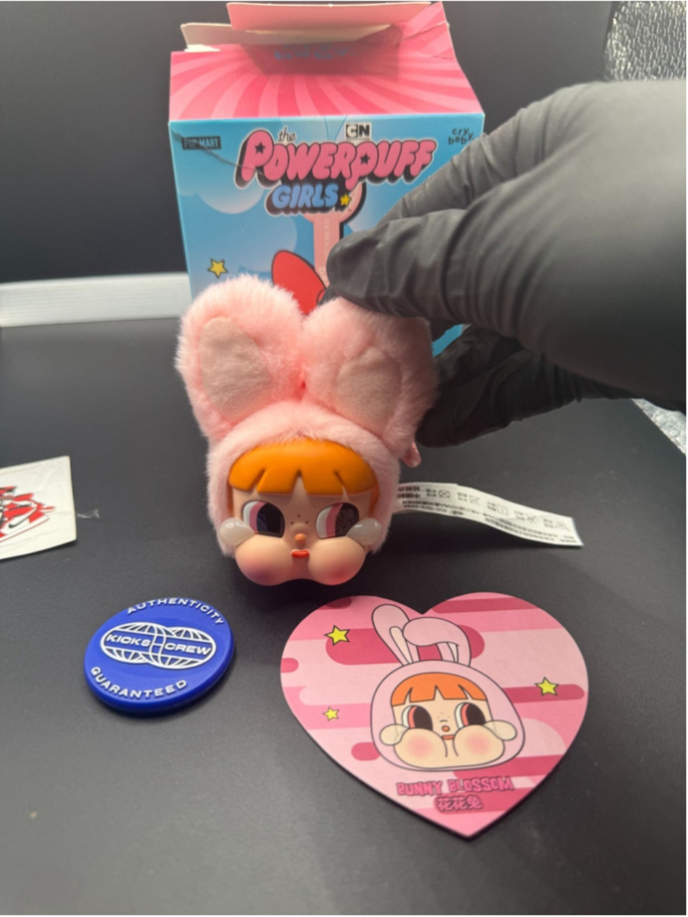 Pop Mart Crybaby x Powerpuff Girls Bunny Blossom Plush Keychain Authentic